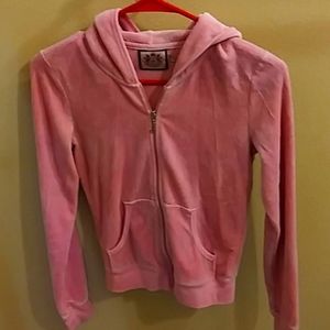 Juicy Pink Zip Up Hoodie w/Gold Emblem (small)